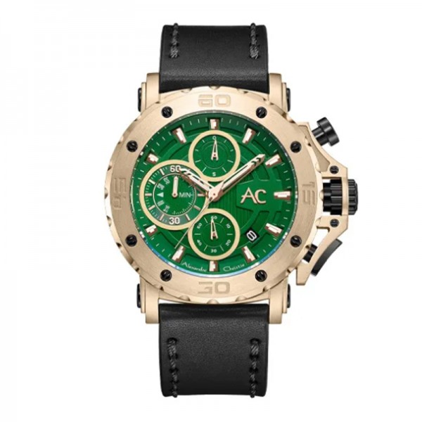 Alexandre Christie AC 9205 Black Green Leather MCLCAGN Collection